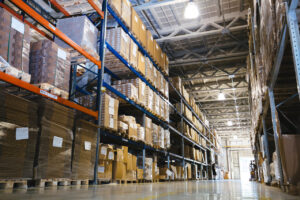 Off-site material storage warehouse