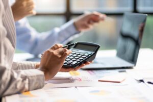business individuals reviewing construction change order costs