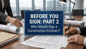 Who Should Sign a Construction Contract? Series Part 2
