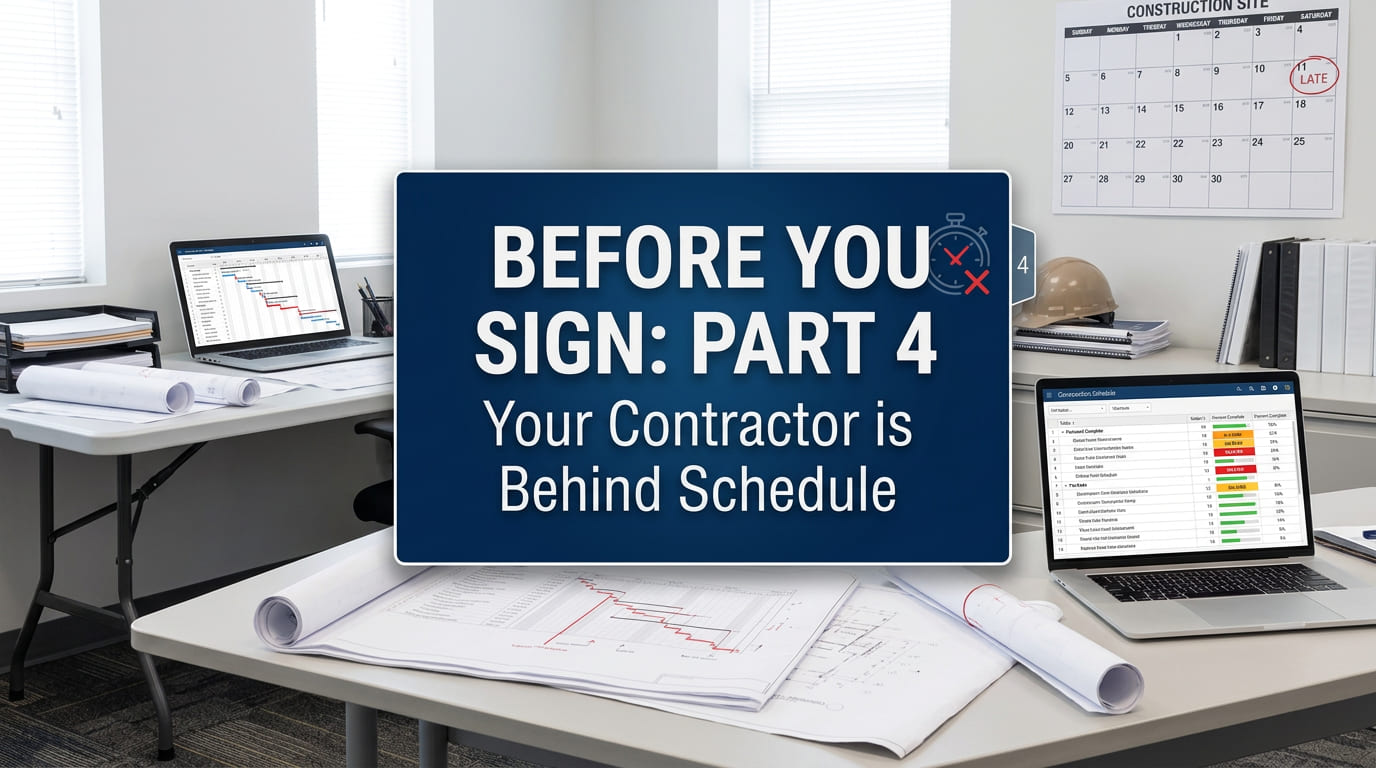 Your Contractor is Behind Schedule Series Part 4