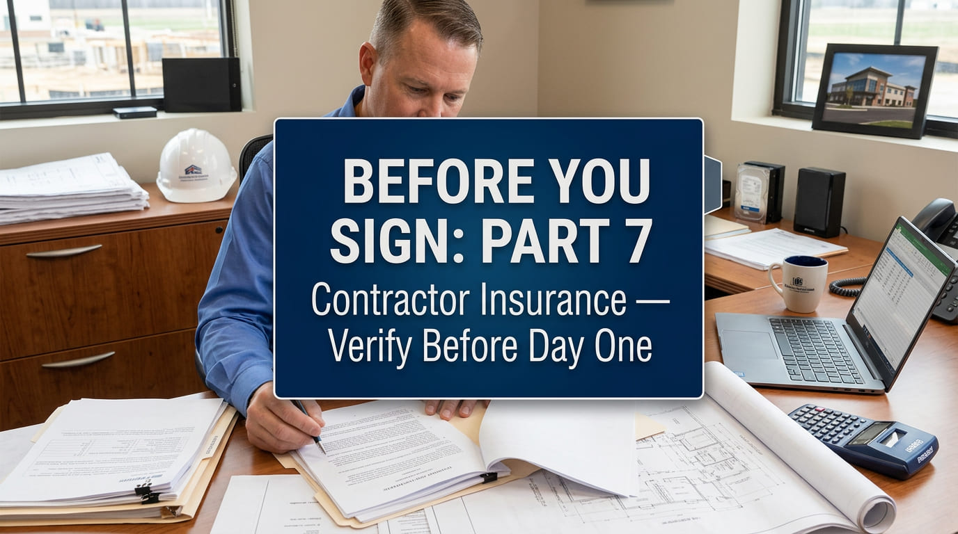Contractor Insurance Certificate Verify before Day One Series Part 7