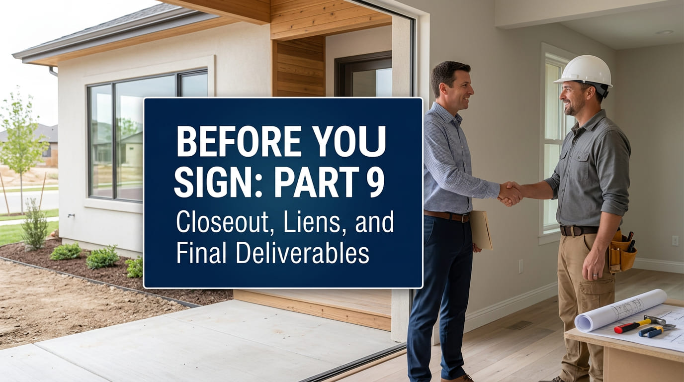 Contract Closeout Your Final Deliverables Protection Series Part 9